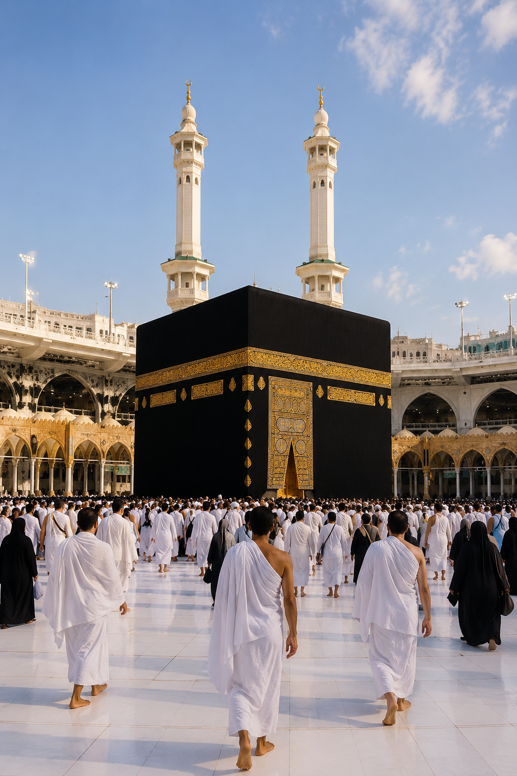 Pilgrims at the Kaaba in Makkah