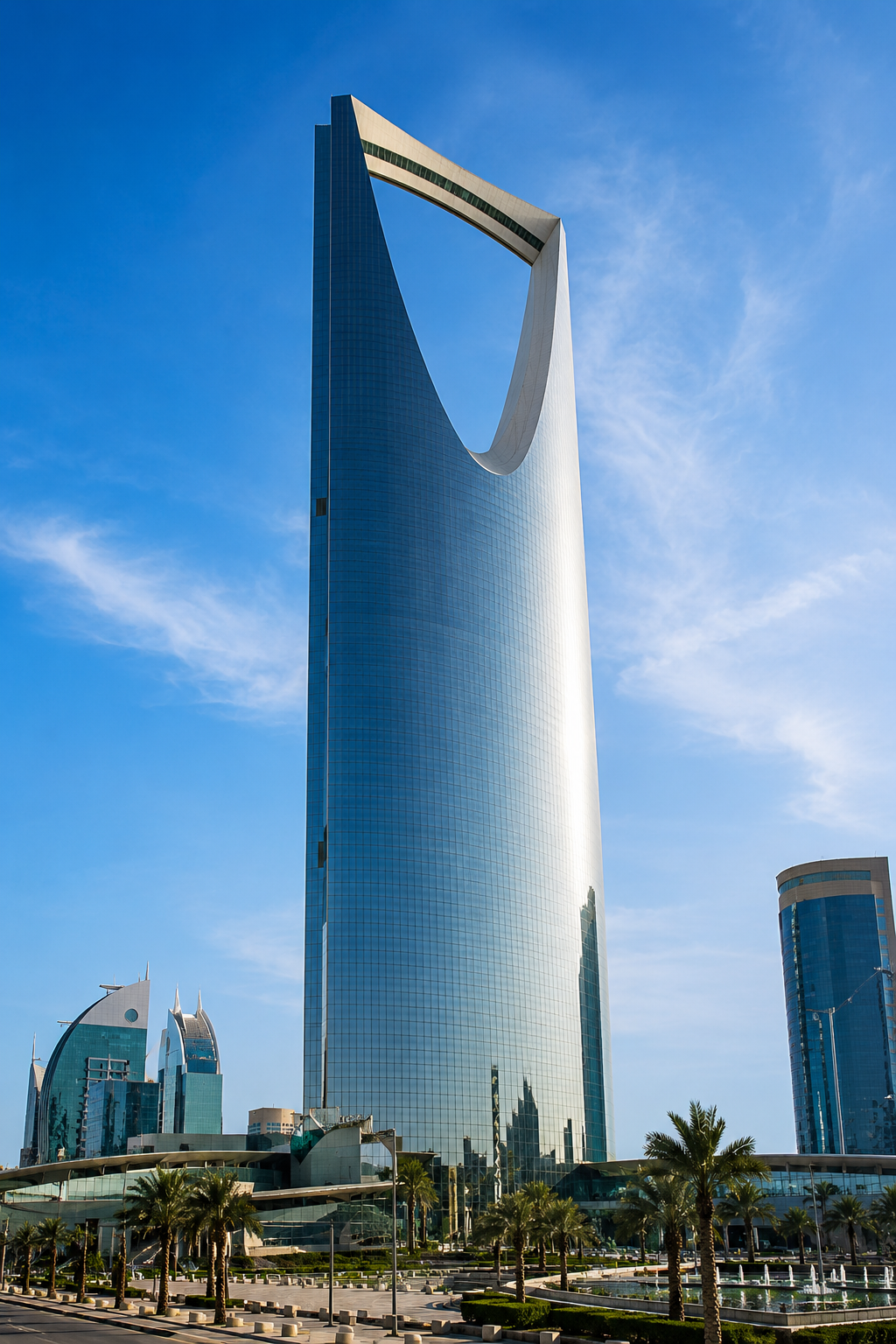 The Kingdom Centre tower on the Riyadh skyline
